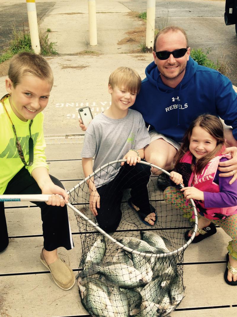 Picture of clients on a crappie trip on Lake Martin, AL with guide Chad Miller